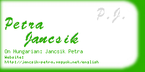 petra jancsik business card